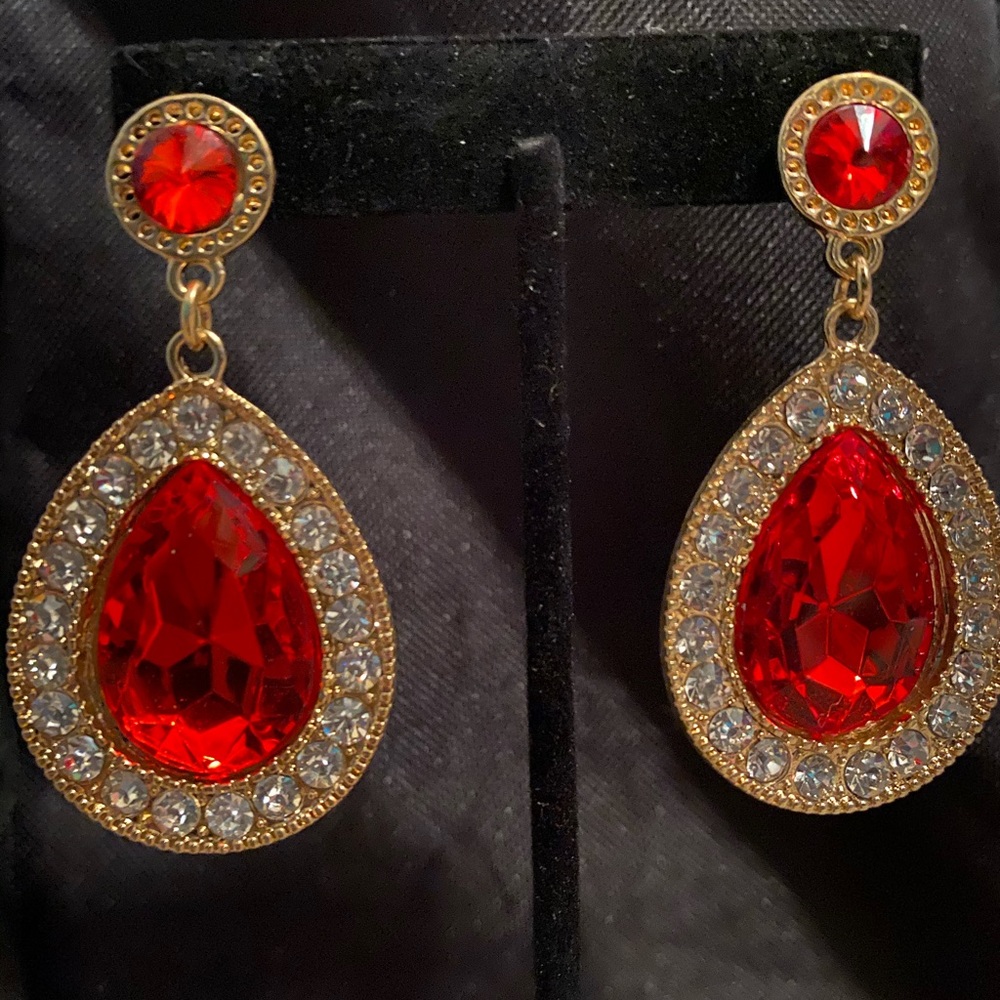Red and gold earrings